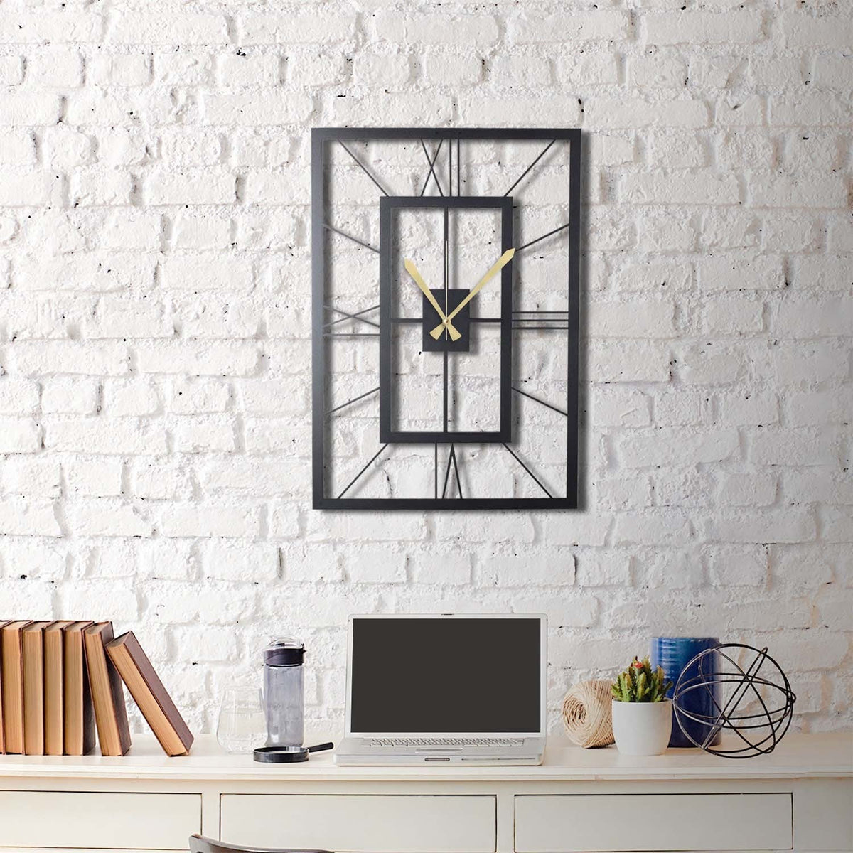 Ceas decorativ metalic de perete, November XL, Negru