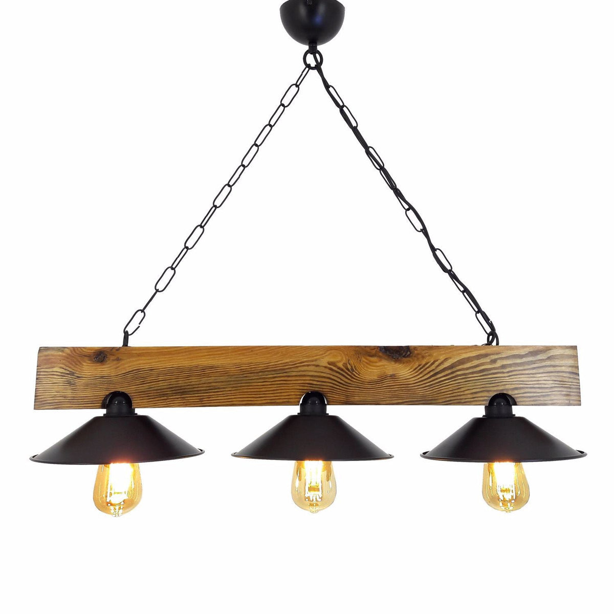 Candelabru, Üç Şapka Avize, Nuc / Negru
