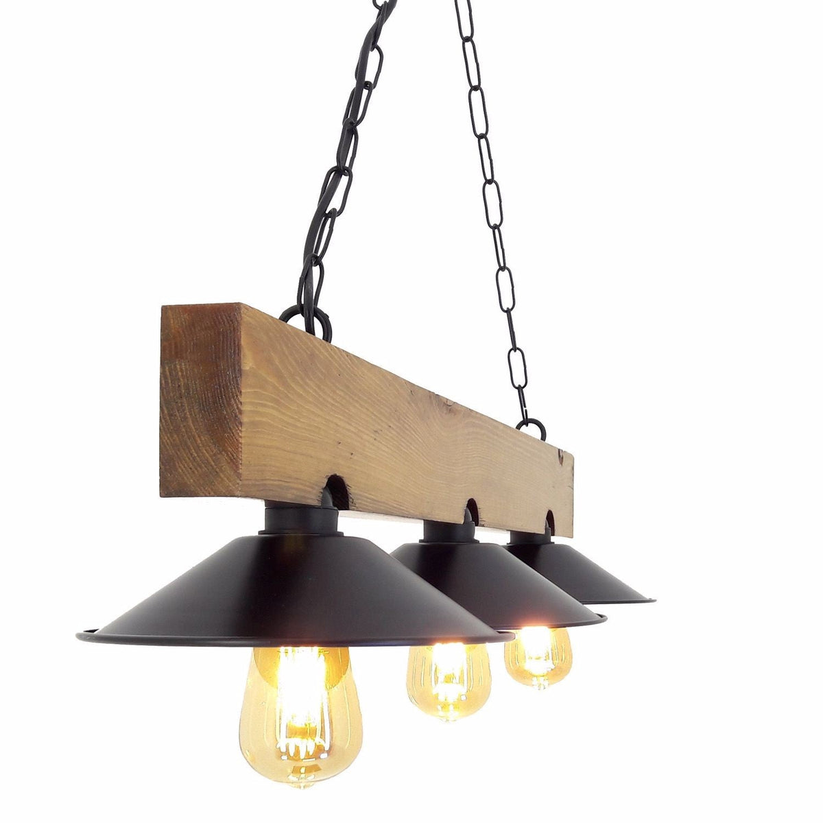 Candelabru, Üç Şapka Avize, Nuc / Negru