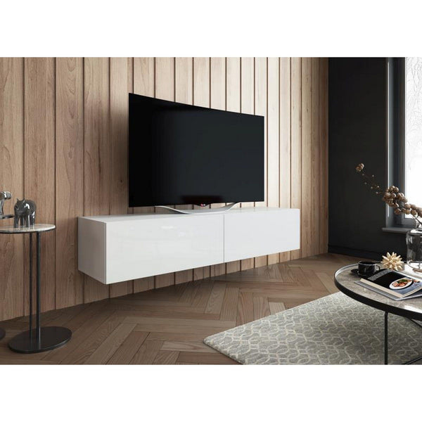 Comoda TV SLIDE, alb, MDF, 150x30x40 cm