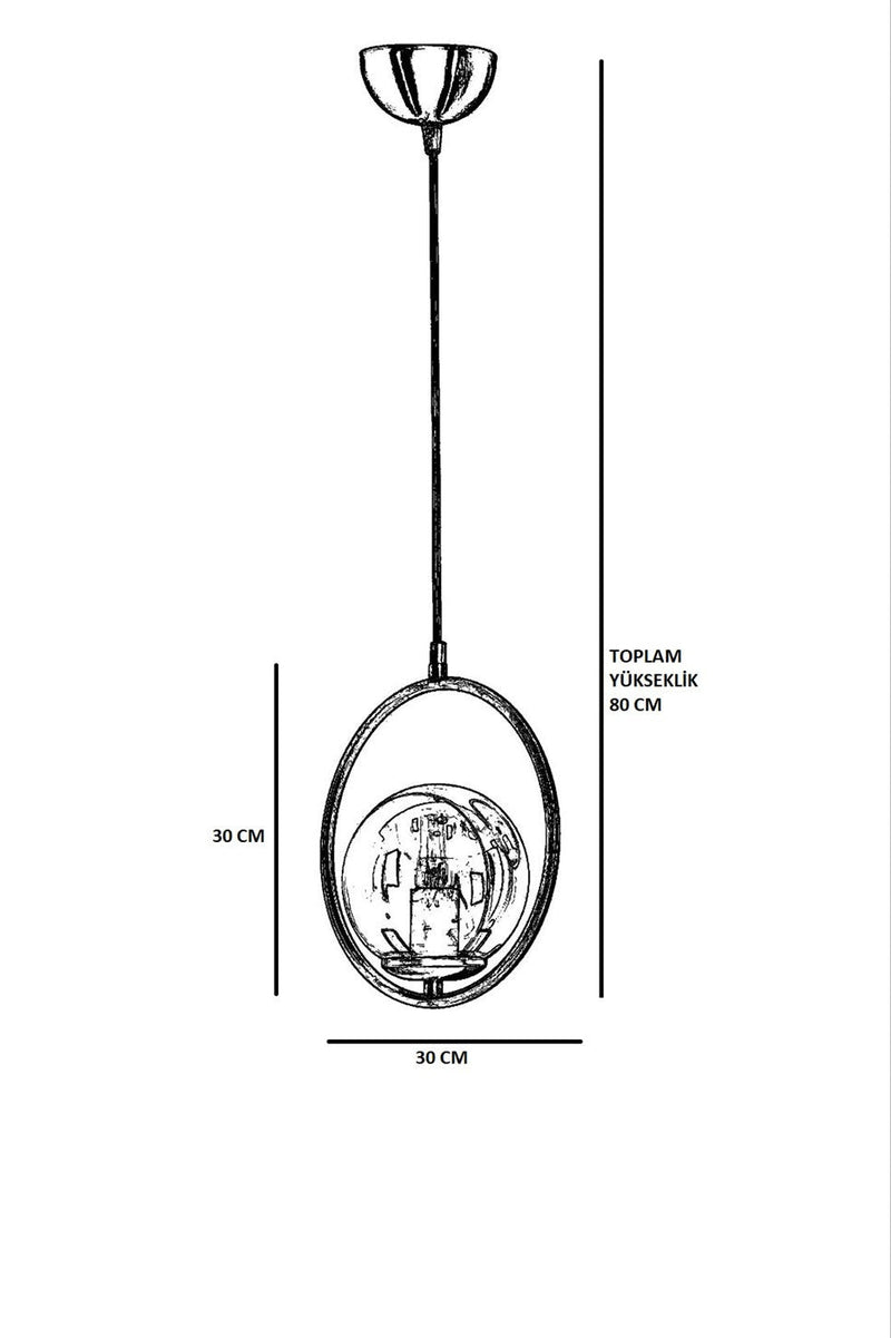 Lustra 846STL2838, negru, metal, 30x80 cm