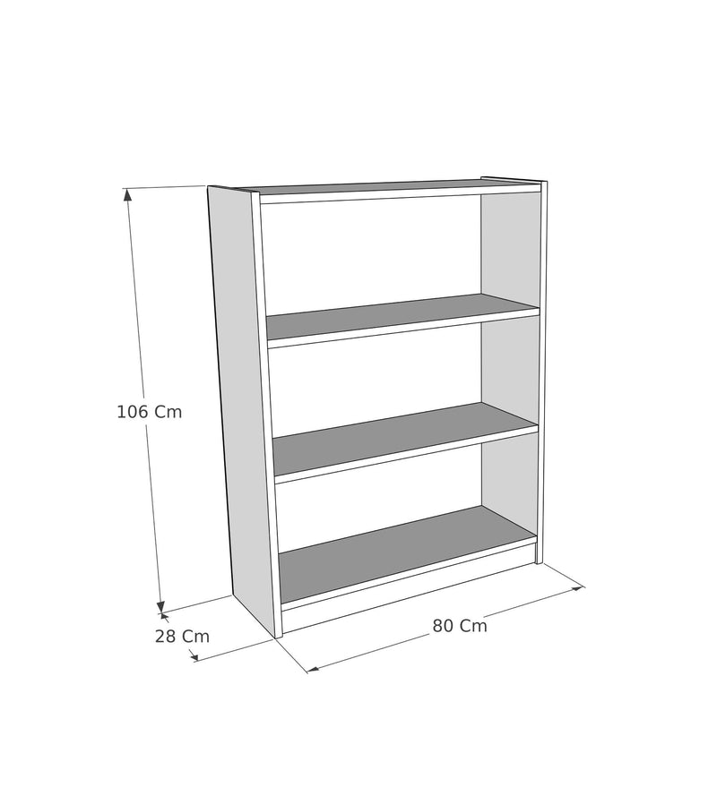 Biblioteca HOLIDAY, alb, PAL melaminat, 80x28x106 cm