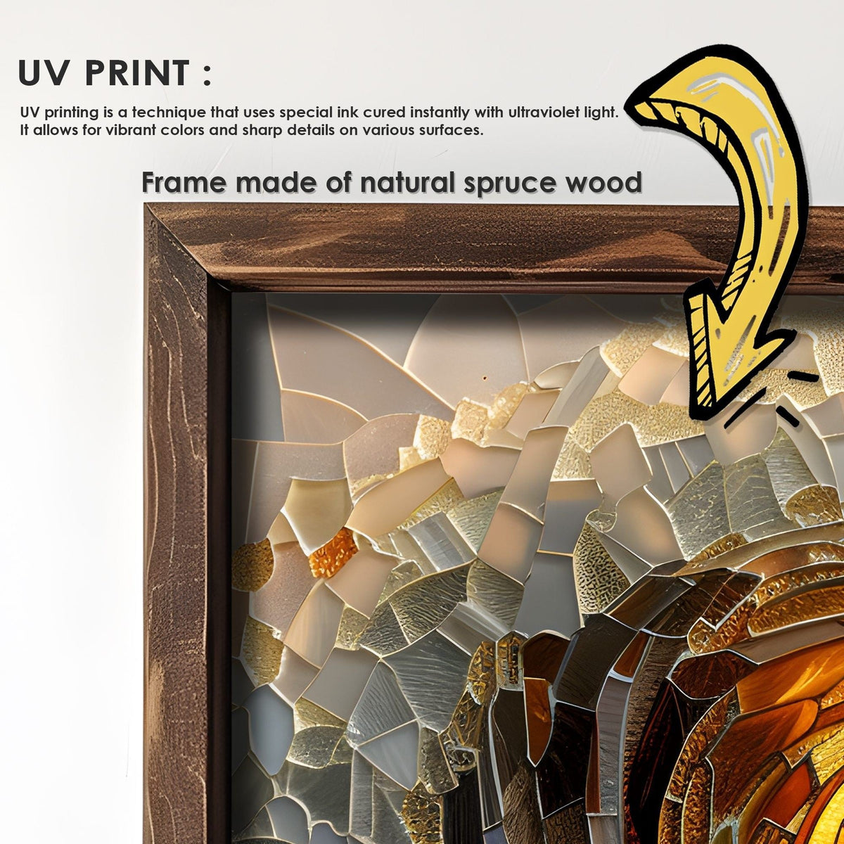 Tablou decorativ MDF cu ramă, AI090, Multicolor