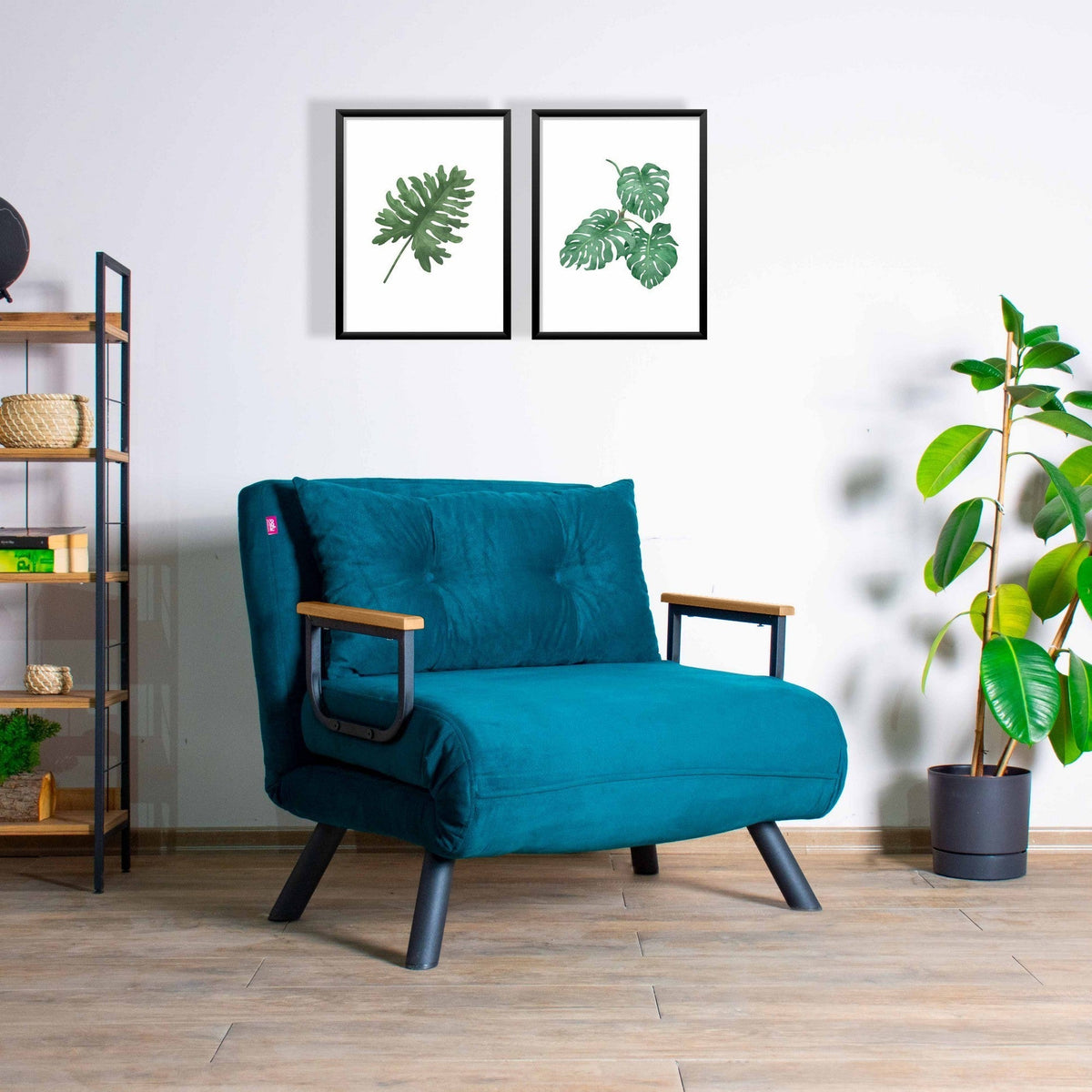Canapea extensibilă 1 loc, Sando Single - Petrol Green, Verde petrol