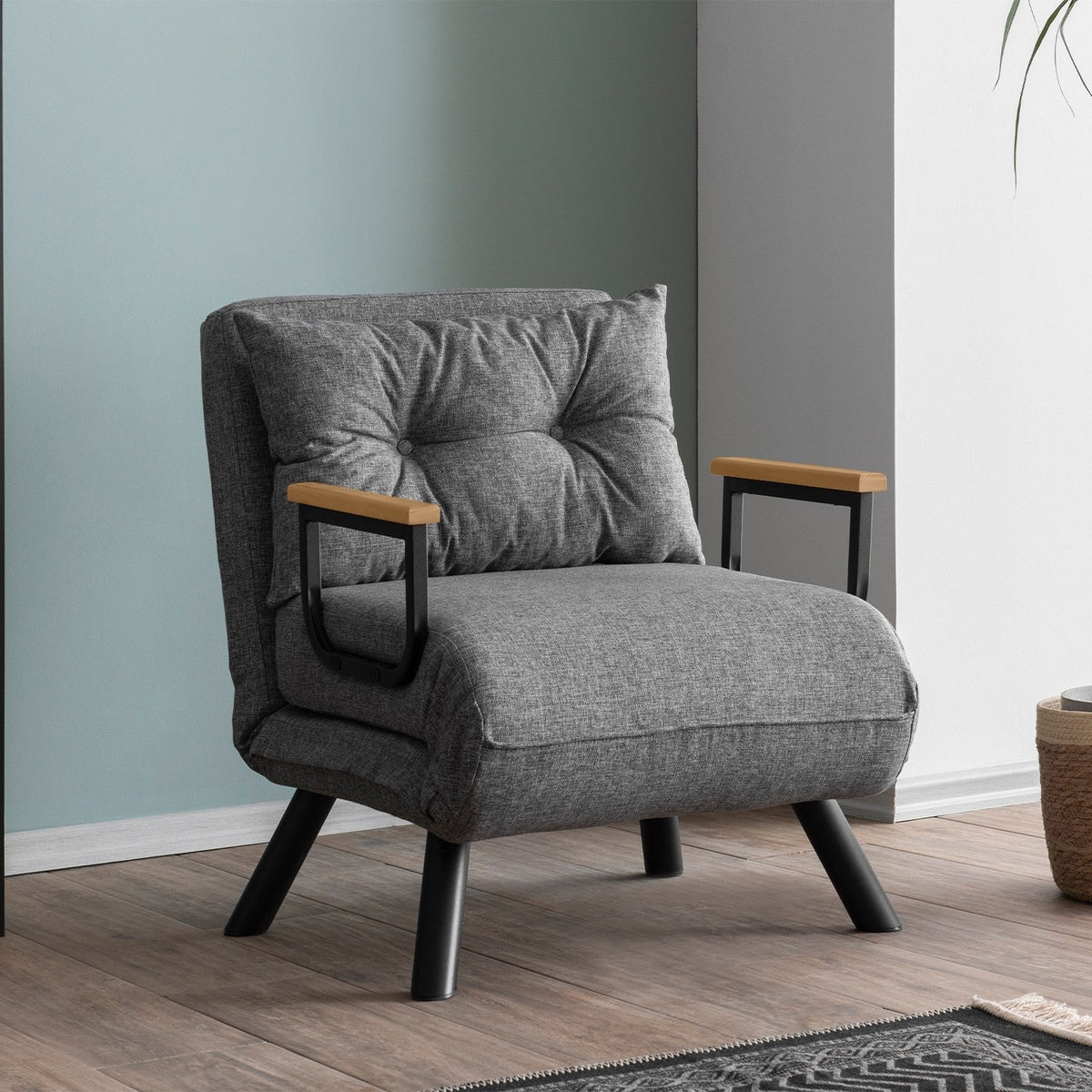 Canapea extensibilă 1 loc, Sando Single - Light Grey, Gri deschis