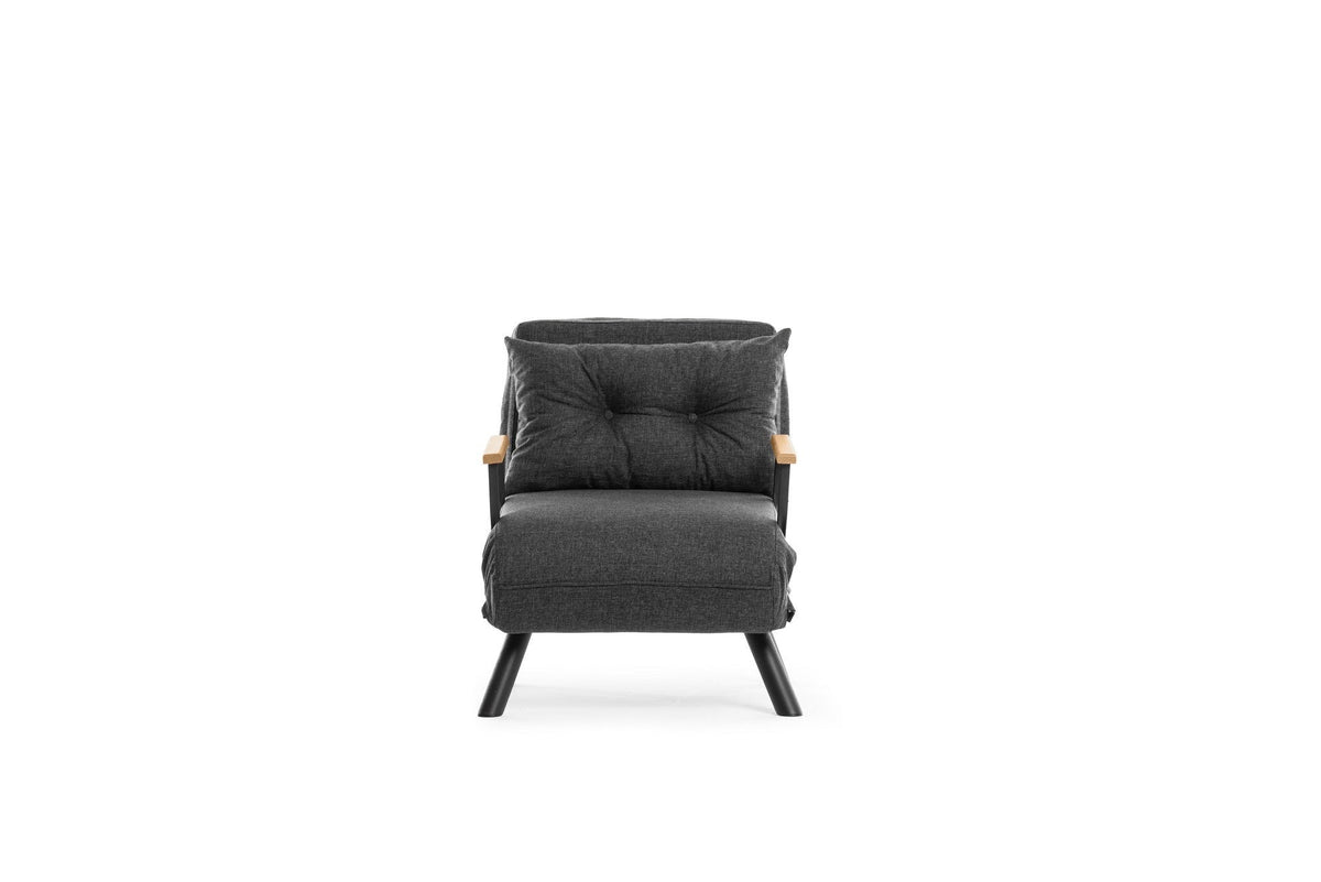 Canapea extensibilă 1 loc, Sando Single - Dark Grey, Gri închis