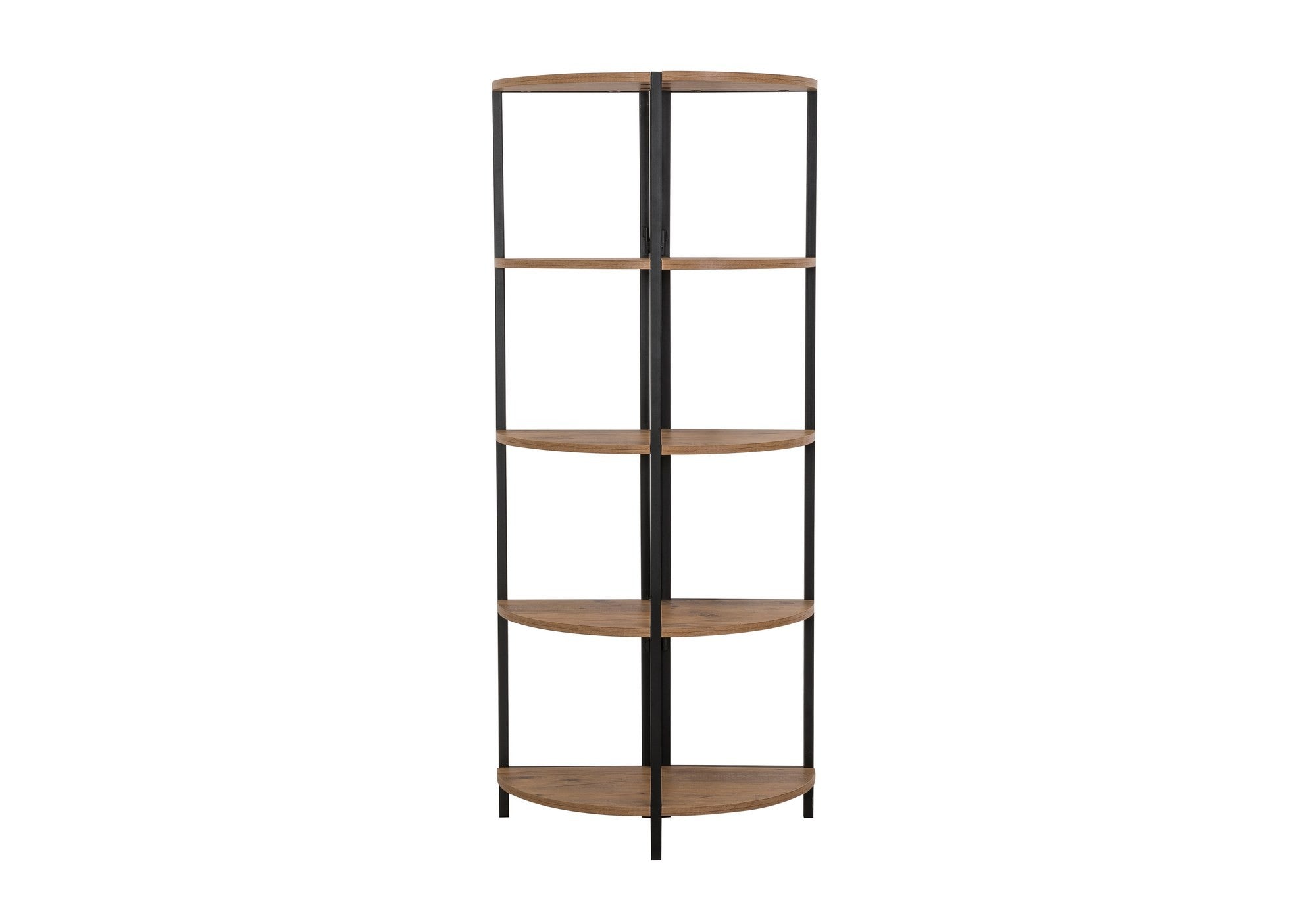 Etajera MONA RAFIX, maro/negru, PAL melaminat/metal, 66x34x155 cm