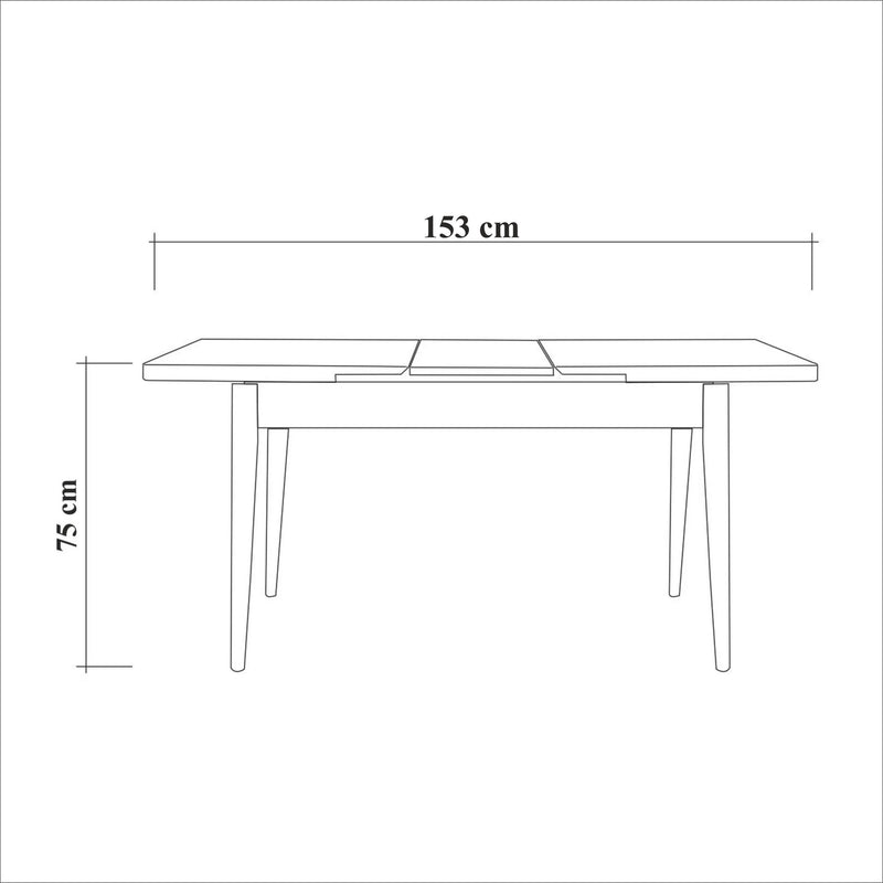 Masa extensibila OLIVER OPEN, maro/negru, PAL melaminat, 120/153x75x77 cm