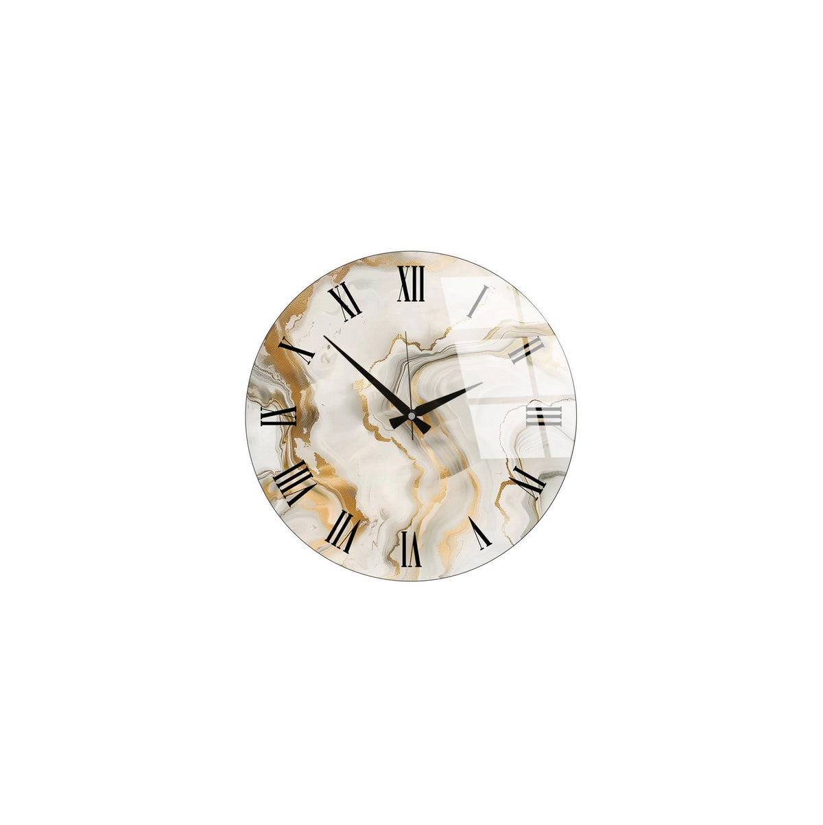 Ceas decorativ de perete din sticlă, Huhu338 - 40 x 40, Multicolor