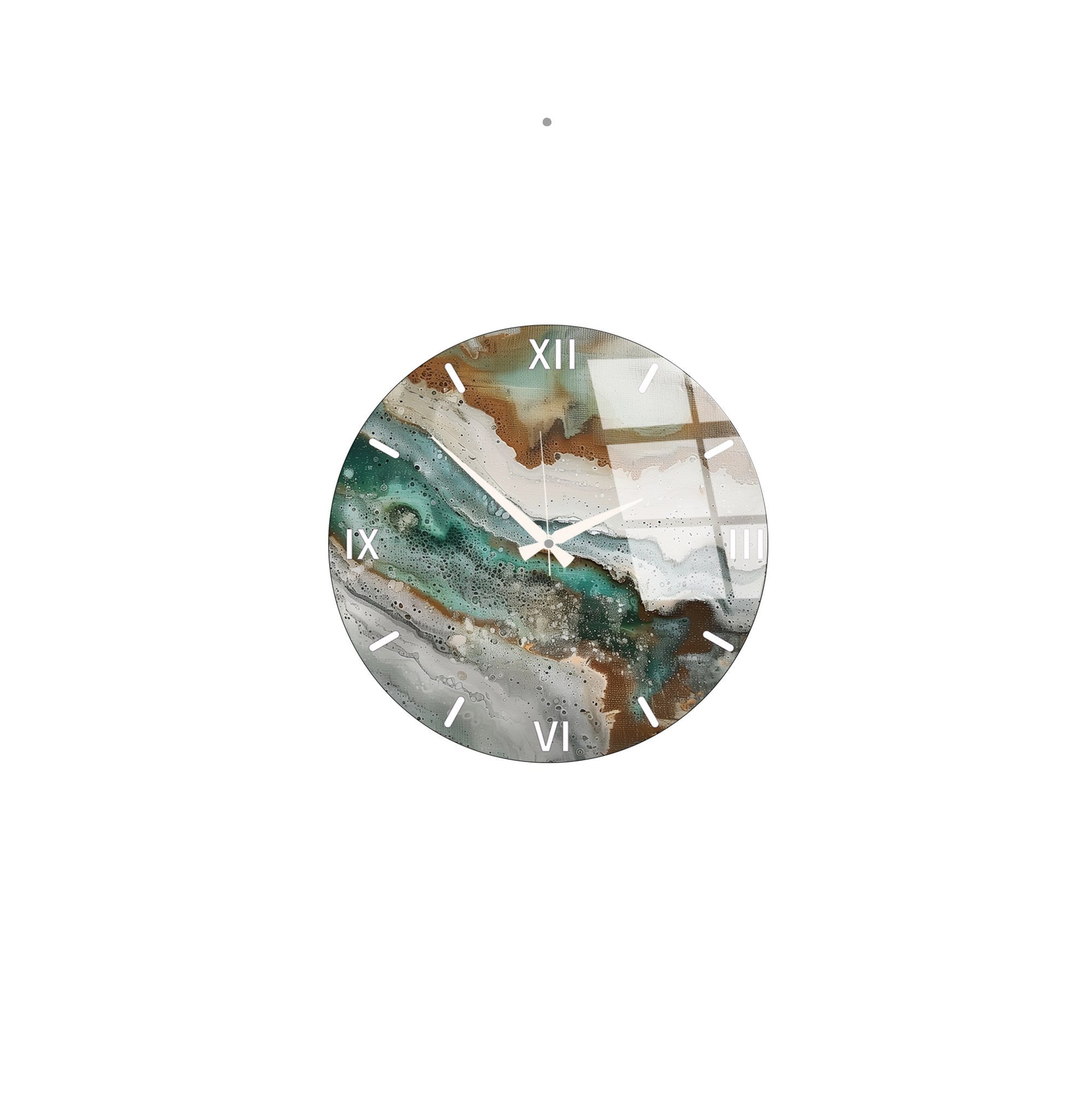Ceas decorativ de perete din sticlă, Huhu348 - 40 x 40, Multicolor