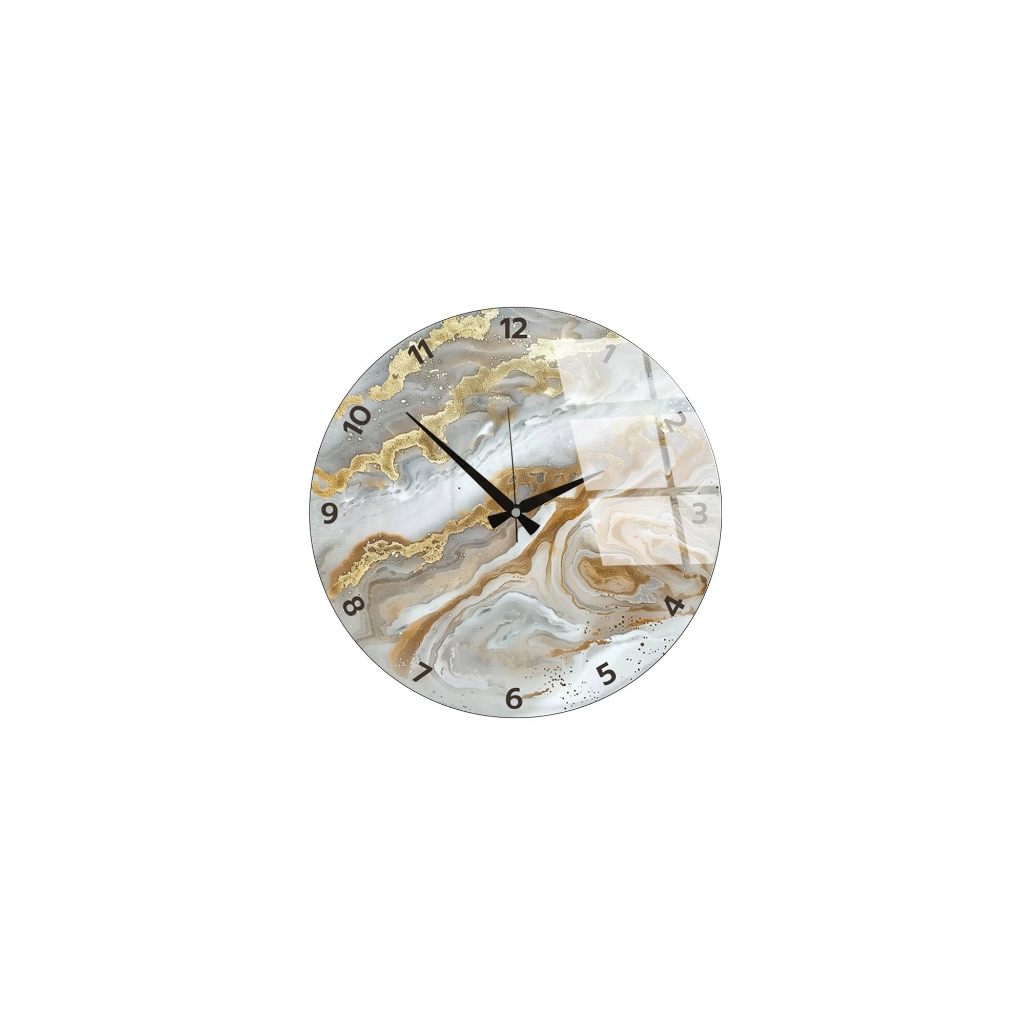 Ceas decorativ de perete din sticlă, Huhu351 - 40 x 40, Multicolor