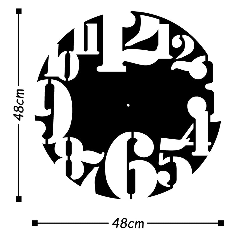 Ceas de perete 891TNL2101, negru, metal, 48x48 cm