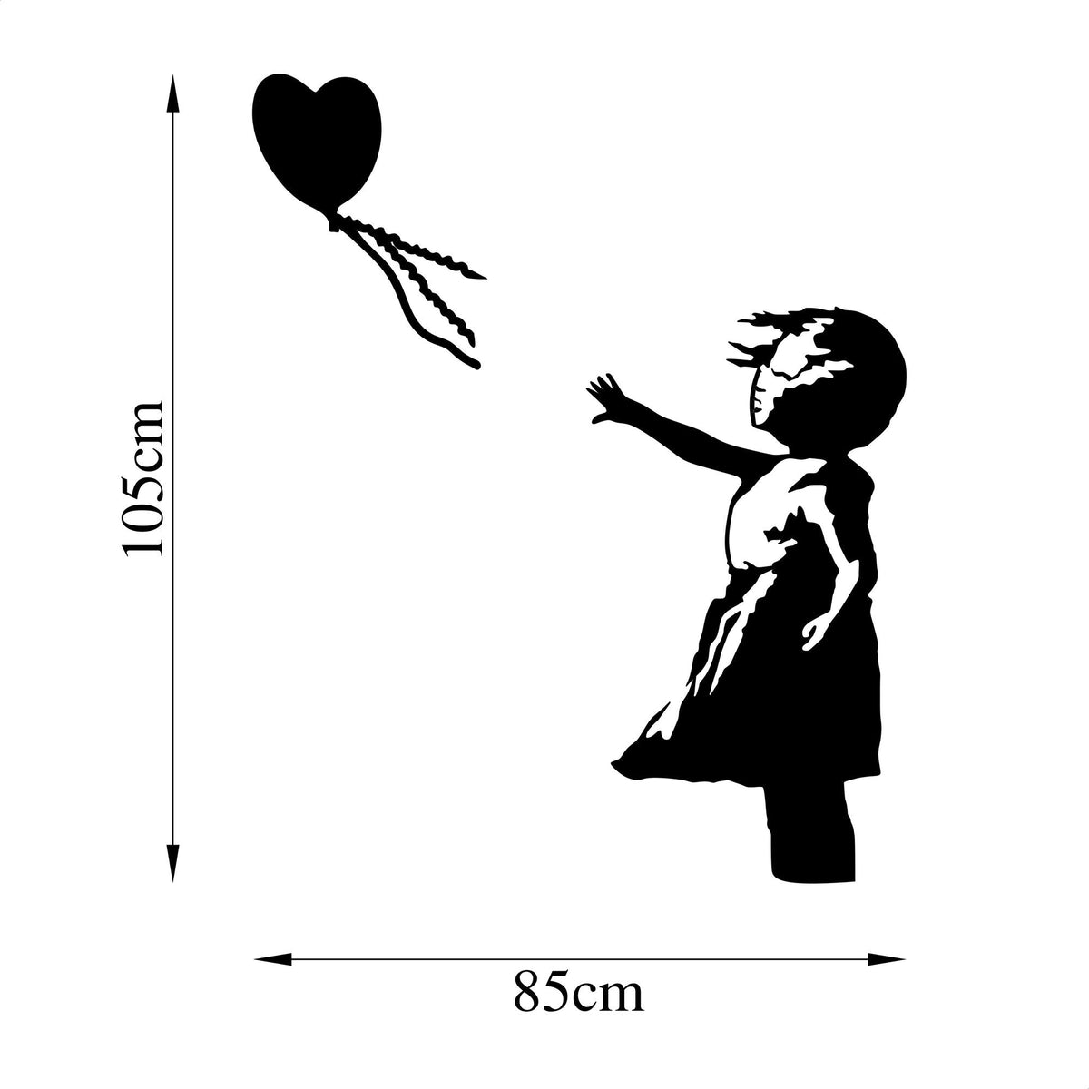 Accesoriu decorativ metalic de perete, Banksy - 14, Negru