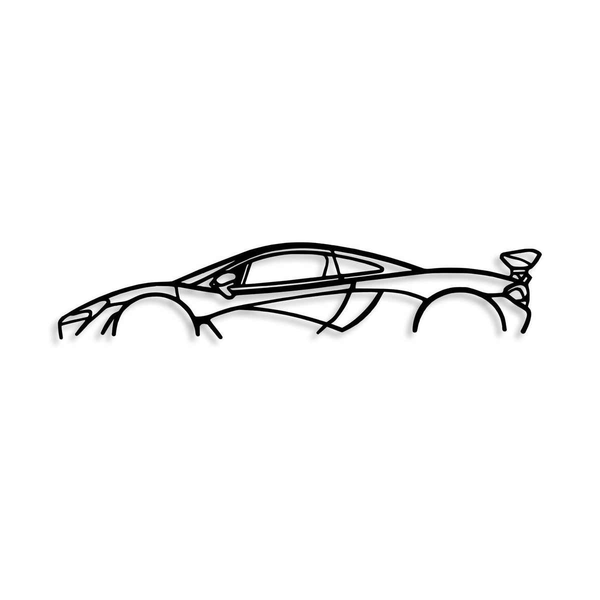 Accesoriu decorativ metalic de perete, Mclaren P1 Silhouette, Negru