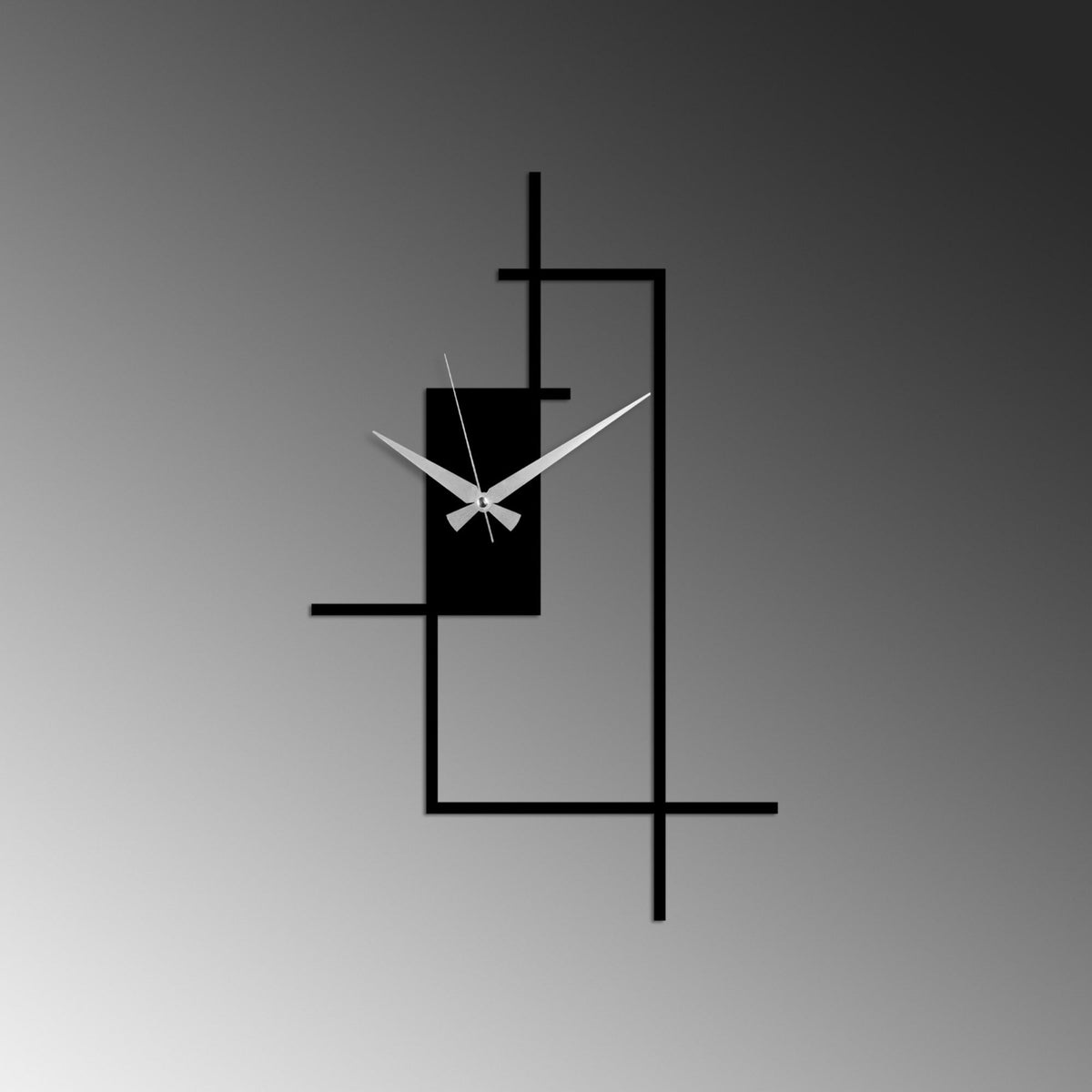 Ceas decorativ metalic de perete, Corner, Negru
