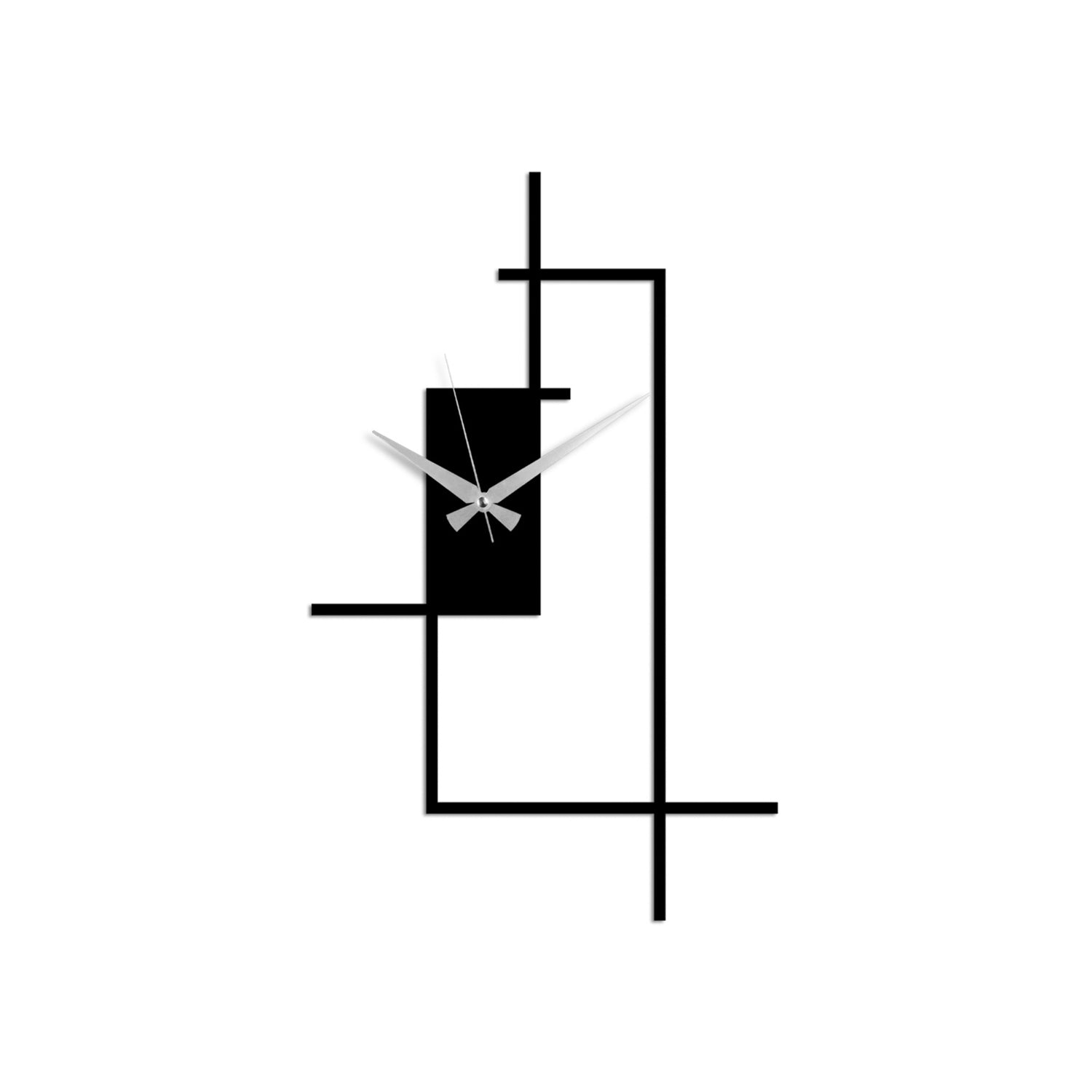 Ceas decorativ metalic de perete, Corner, Negru