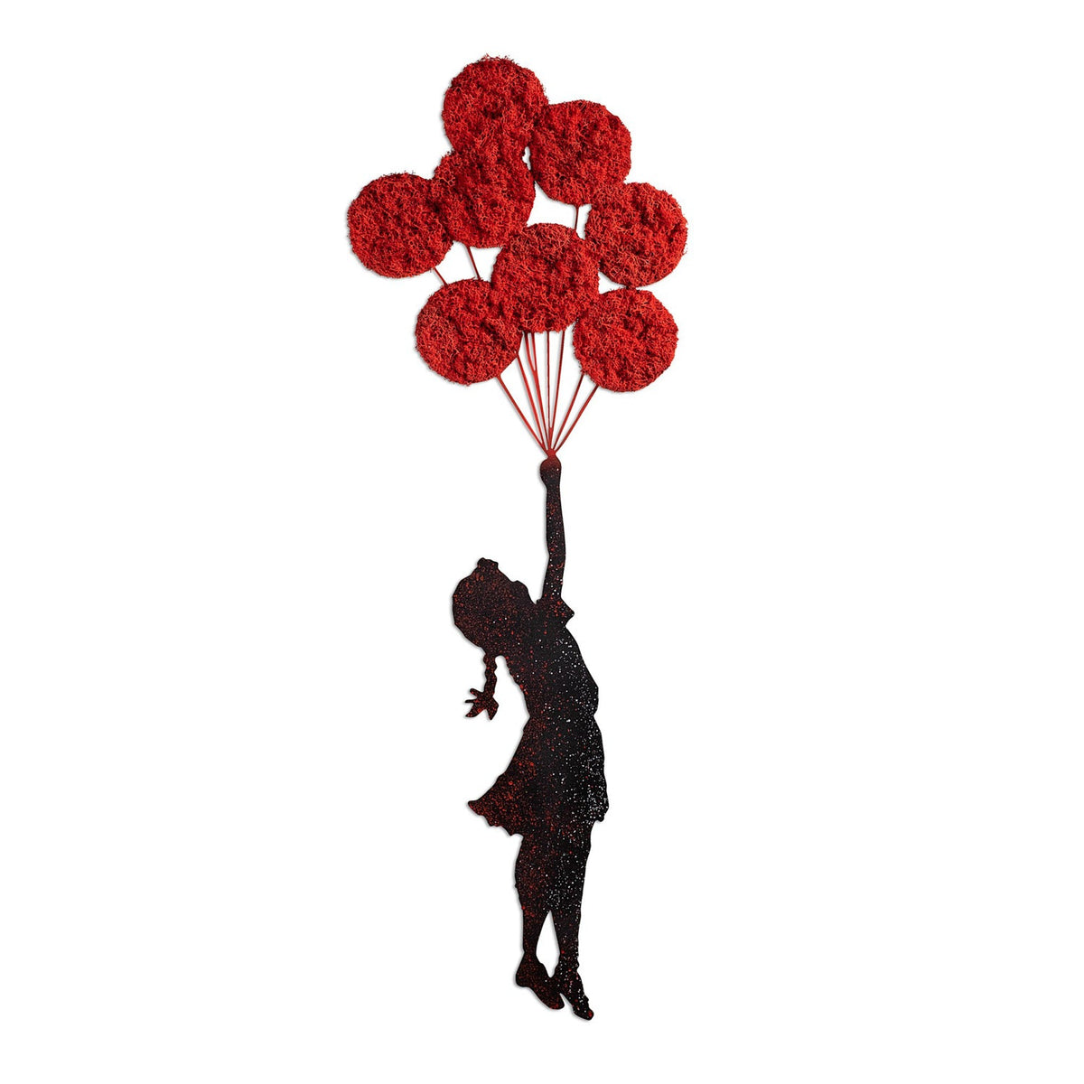 Accesoriu decorativ metalic de perete, Banksy - 11-1, Roșu / Negru