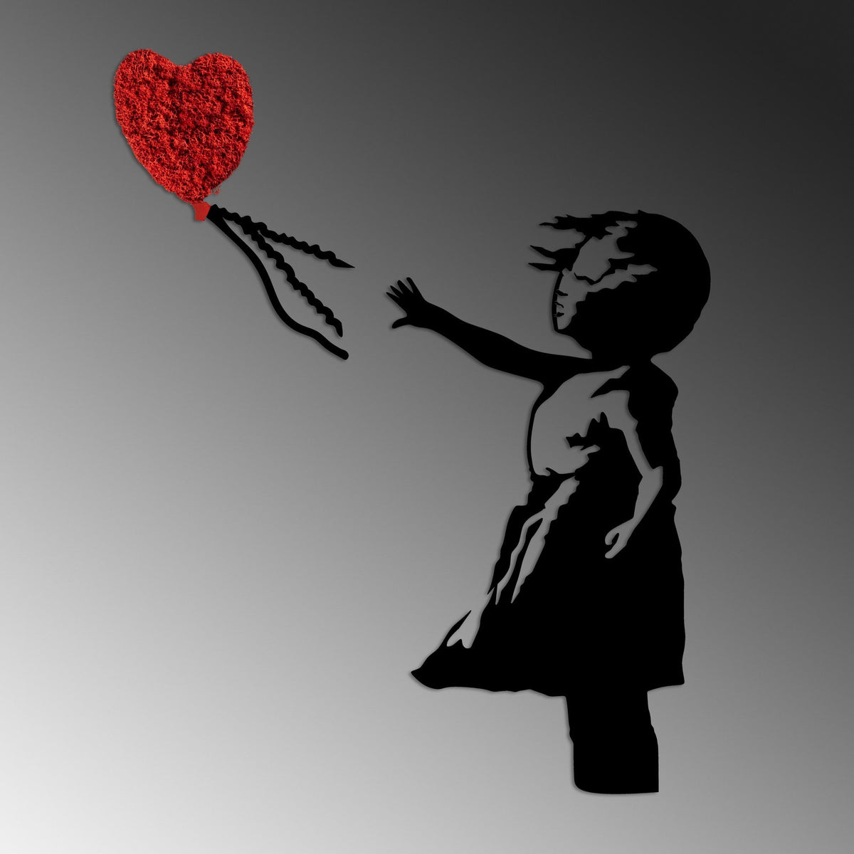 Accesoriu decorativ metalic de perete, Banksy - 13-1, Roșu / Negru