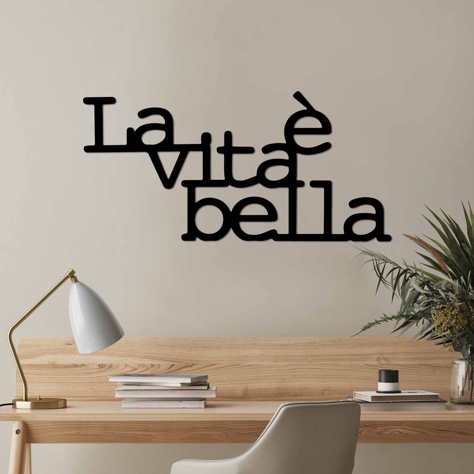Accesoriu decorativ metalic de perete, Vita E Bella 1, Negru