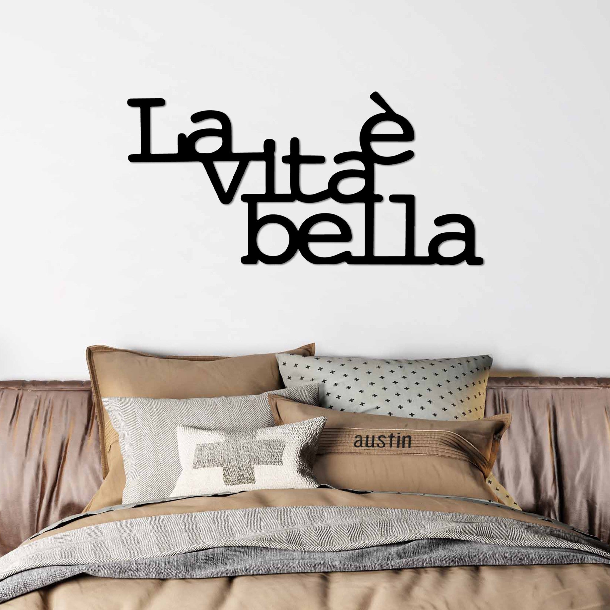 Accesoriu decorativ metalic de perete, Vita E Bella 1, Negru