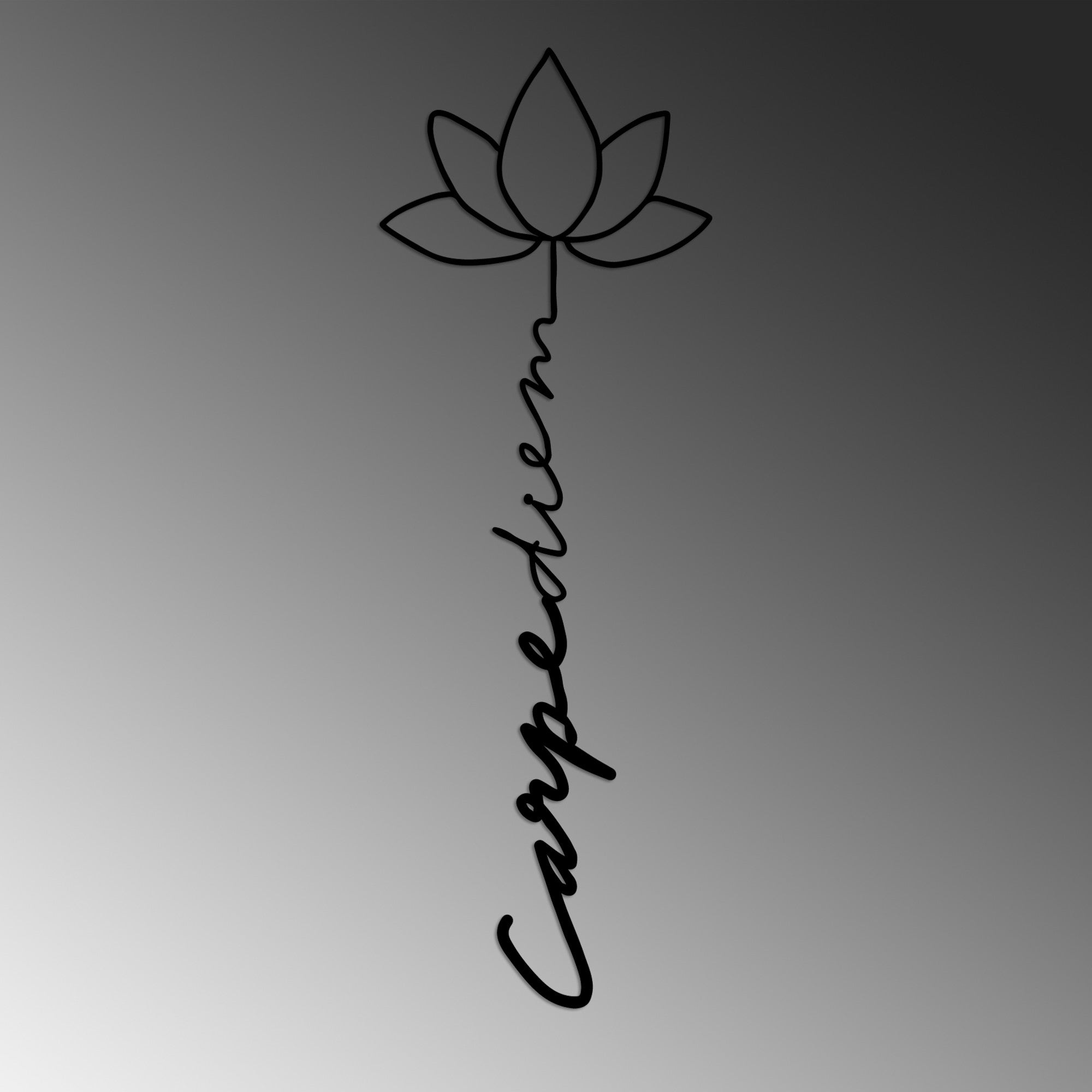 Accesoriu decorativ metalic de perete, Carpe Diem 4, Negru