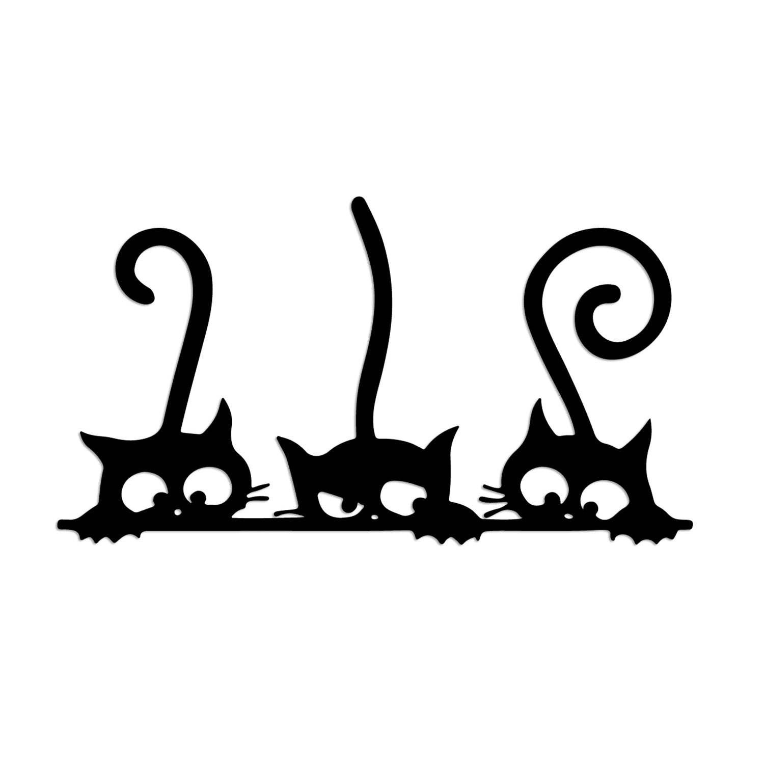 Accesoriu decorativ metalic de perete, Cat 5, Negru