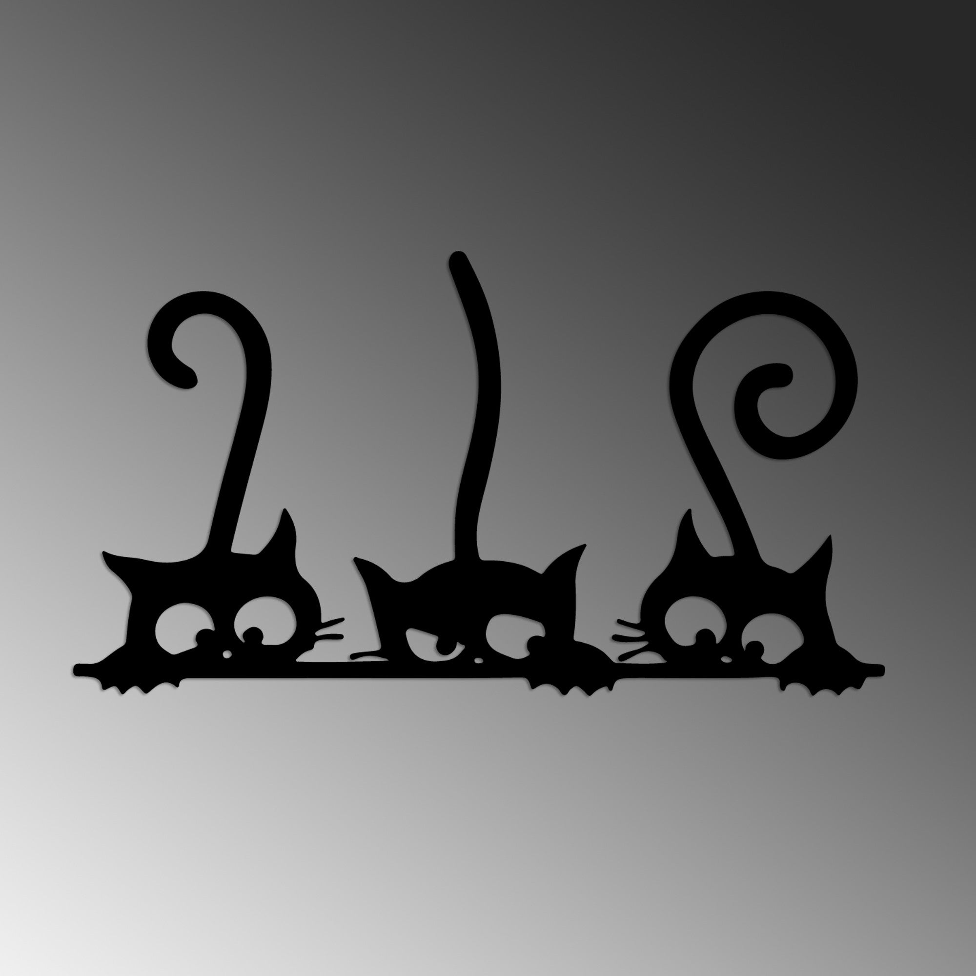 Accesoriu decorativ metalic de perete, Cat 5, Negru