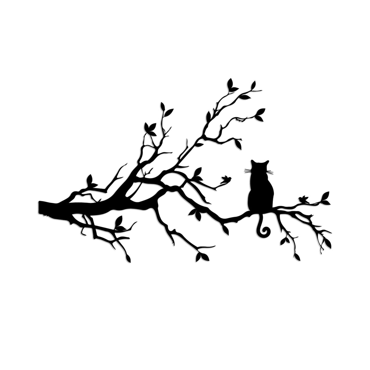 Accesoriu decorativ metalic de perete, Cat 12, Negru