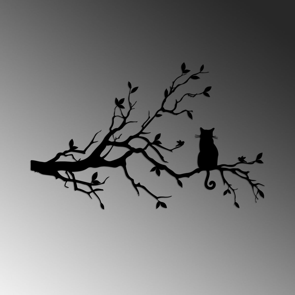 Accesoriu decorativ metalic de perete, Cat 12, Negru