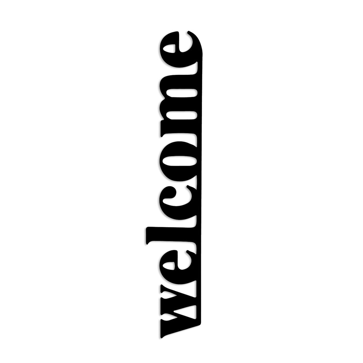 Accesoriu decorativ metalic de perete, Welcome-5, Negru