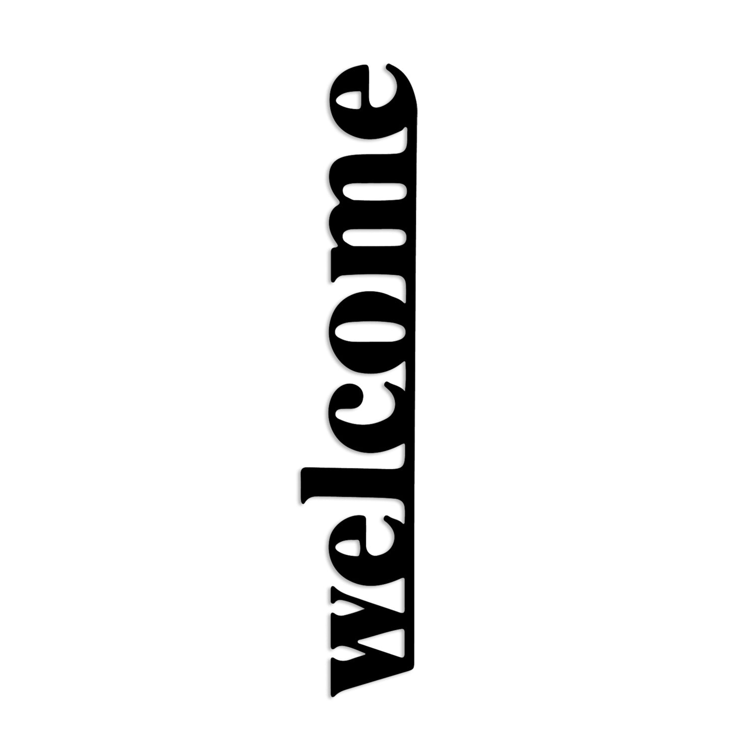 Accesoriu decorativ metalic de perete, Welcome-5, Negru