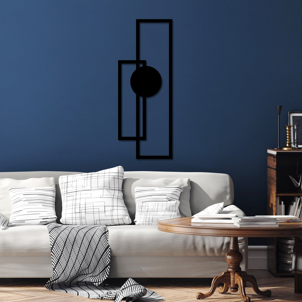 Accesoriu decorativ metalic de perete, Astratto-1, Negru