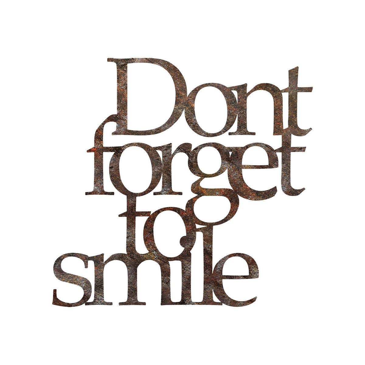 Accesoriu decorativ metalic de perete, Rusty Dont Forget For Smile, Antichizat