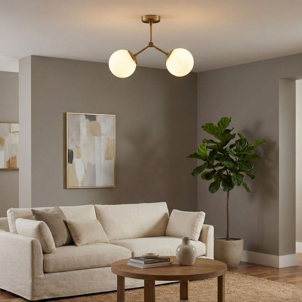 Candelabru, Damar - 6332, Galben / Alb