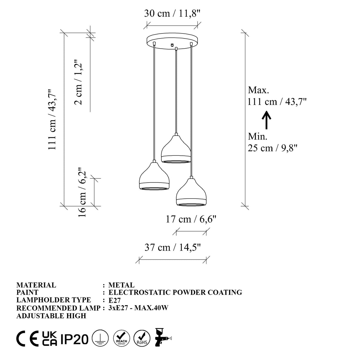 Candelabru, Yildo - M-6875, Alb