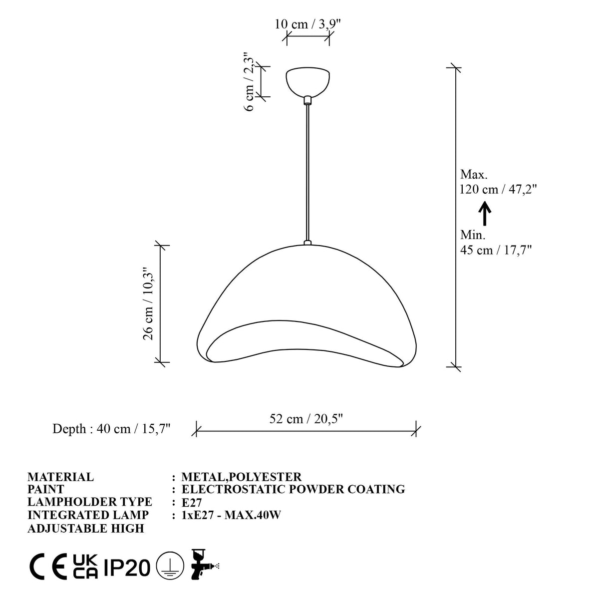 Candelabru, Luna-50-Nua, Alb
