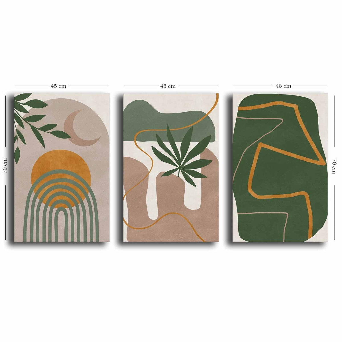 Tablou decorativ pe pânză (3 piese), 3P4570GSC-005, Multicolor