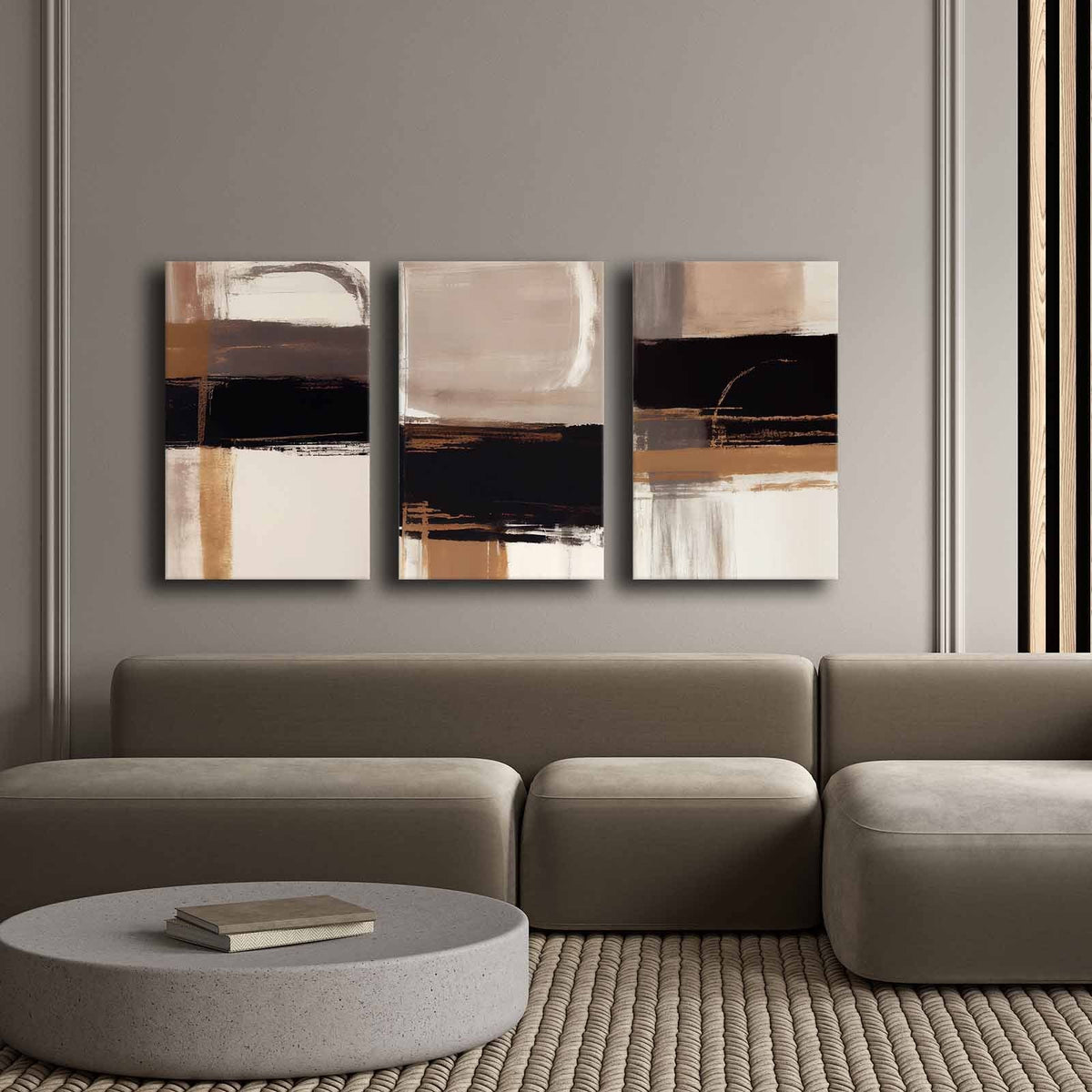 Tablou decorativ pe pânză (3 piese), 3P4570GSC-007, Multicolor