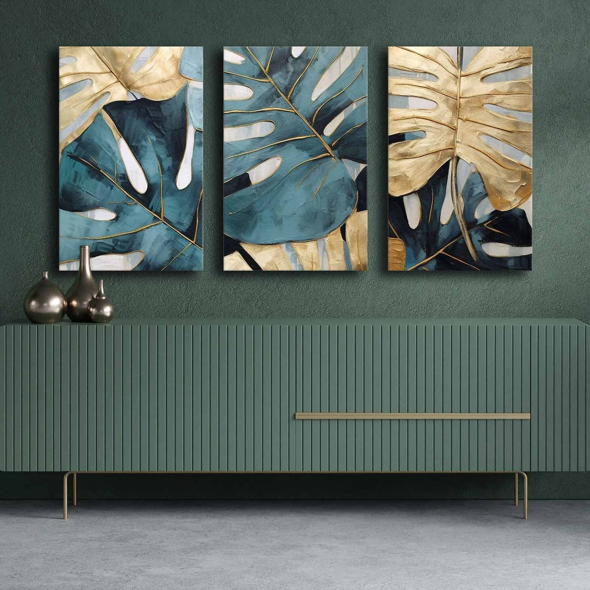 Tablou decorativ pe pânză (3 piese), 3P4570GSC-014, Multicolor