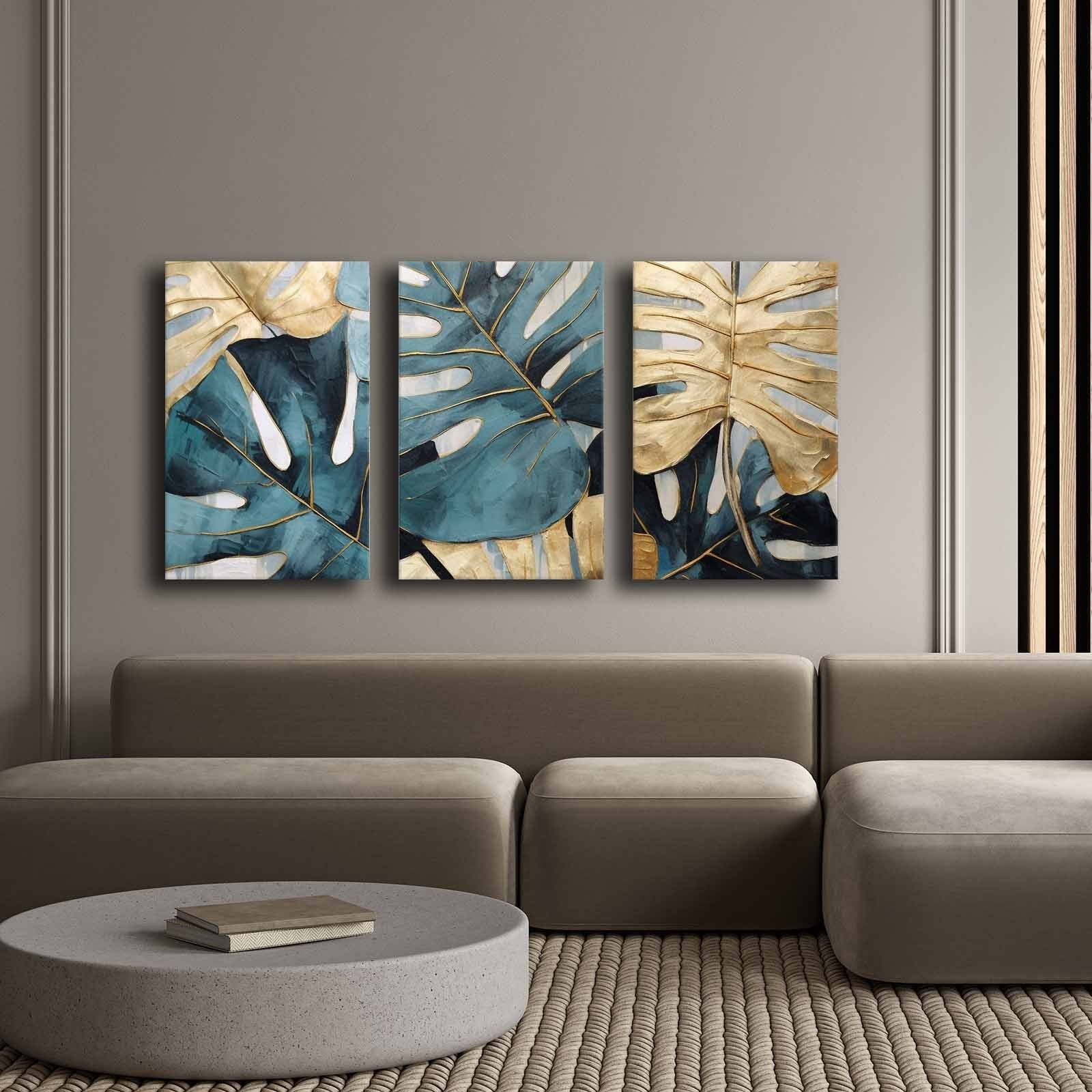 Tablou decorativ pe pânză (3 piese), 3P4570GSC-014, Multicolor
