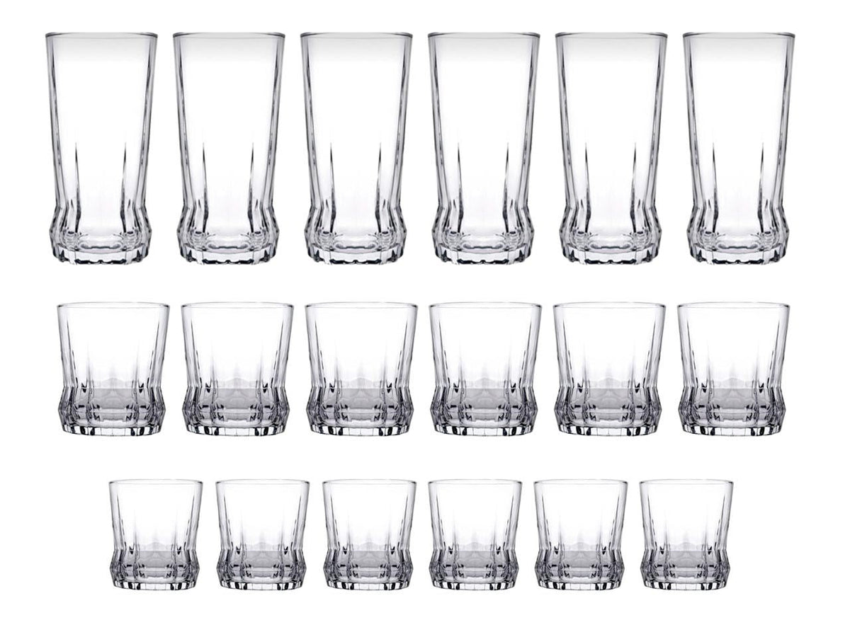 Set pahare (18 piese), Gaia 18, Transparent