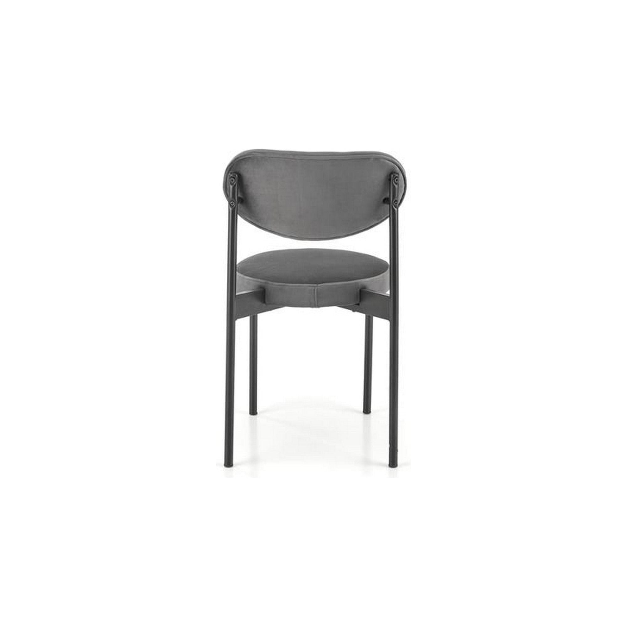 Scaun tapitat K509, gri, stofa catifelata, 42x48x80 cm