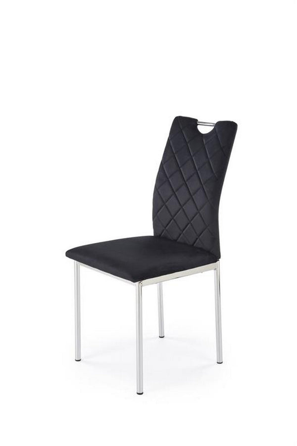 Scaun K578, negru - HLR 66/argintiu, stofa catifelata/otel, 43x53x93 cm