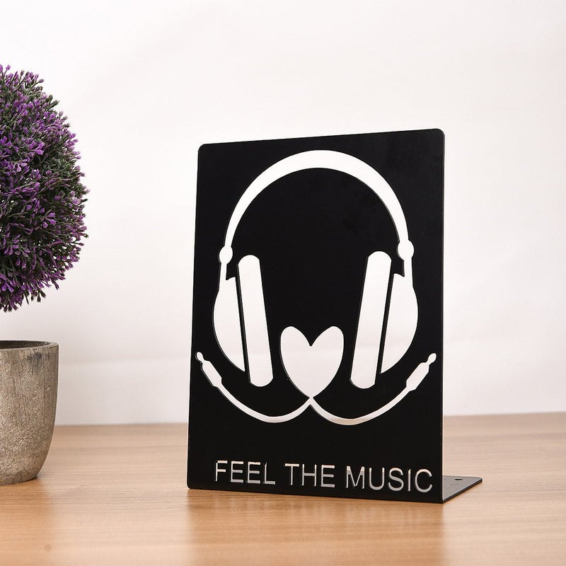 Accesoriu decorativ FEEL THE MUSIC, negru, metal, 15x20 cm