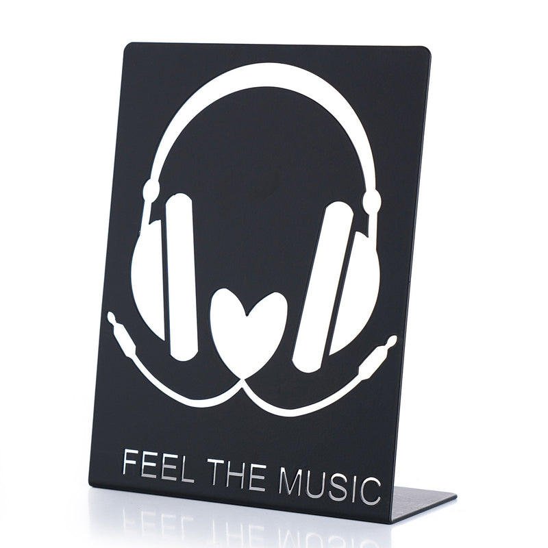 Accesoriu decorativ FEEL THE MUSIC, negru, metal, 15x20 cm