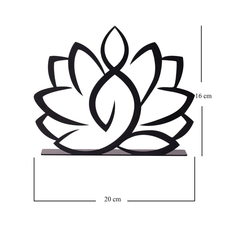 Accesoriu decorativ LOTUS FLOWER, negru, metal, 20x16 cm