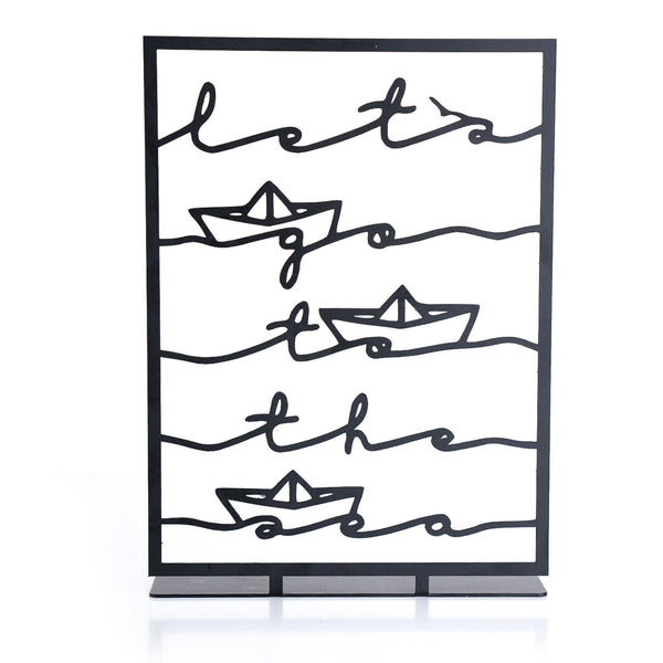 Accesoriu decorativ LET'S GO TO THE SEA, negru, metal, 18x25 cm