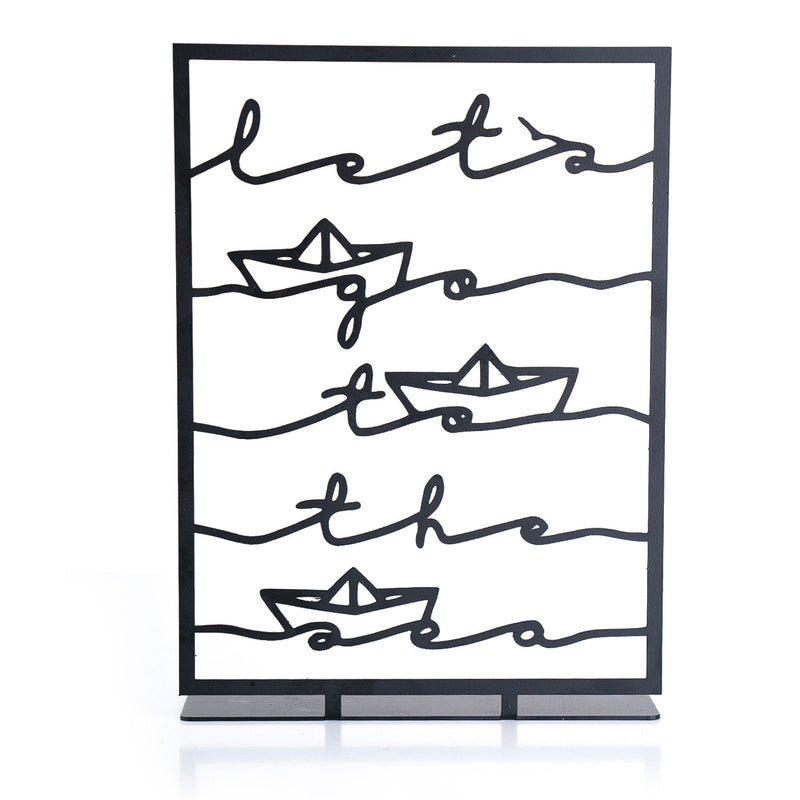 Accesoriu decorativ LET'S GO TO THE SEA, negru, metal, 18x25 cm