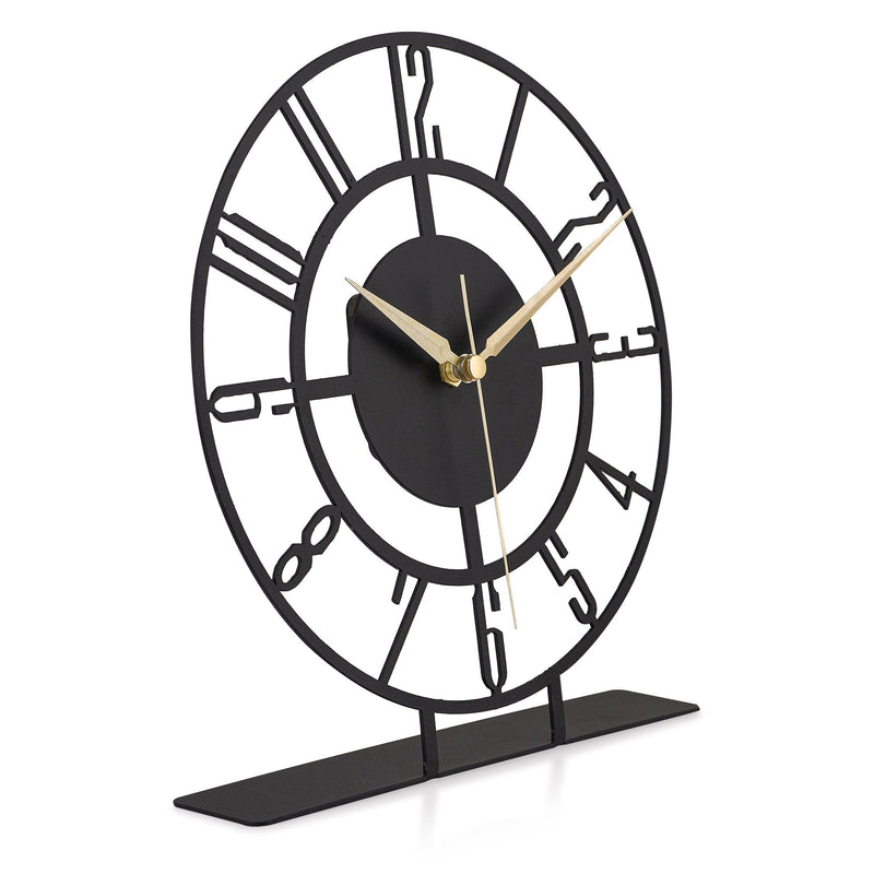 Ceas decorativ CLOCK BUNELLA, negru, metal, 23x24 cm