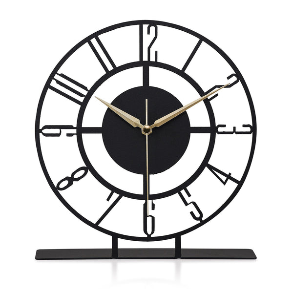 Ceas decorativ CLOCK BUNELLA, negru, metal, 23x24 cm